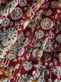 Kalamkari Chanderi Silk Saree - Maroon