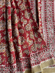 Kalamkari Chanderi Silk Saree - Maroon