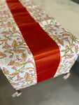 Falling Table Runner - White + Orange Khun