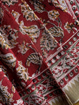 Kalamkari Chanderi Silk Saree - Maroon