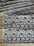 Kalamkari Chanderi Silk Saree - Black