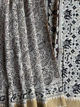 Kalamkari Chanderi Silk Saree - Black