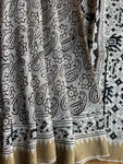 Kalamkari Chanderi Silk Saree - Black