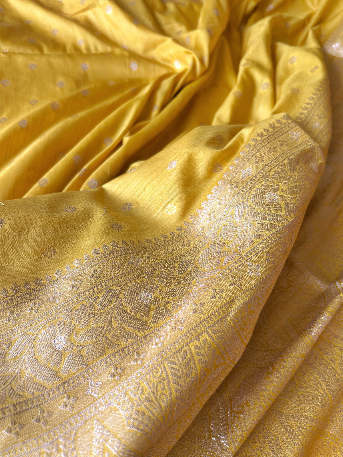 Malai Silk Saree - Yellow