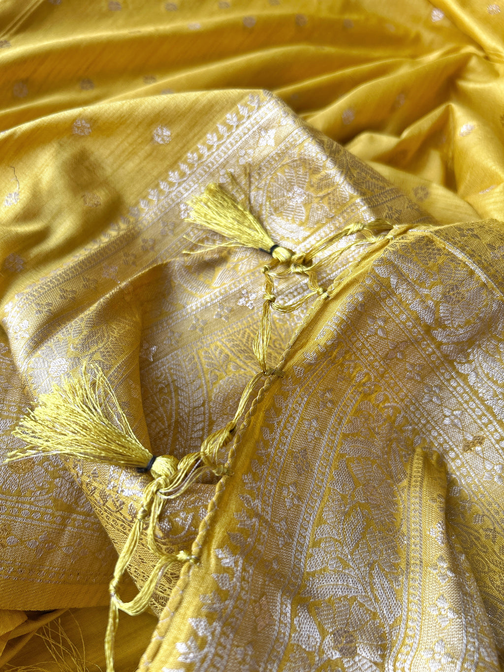 Malai Silk Saree - Yellow
