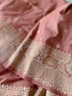 Malai Silk Saree - Peachy Coral