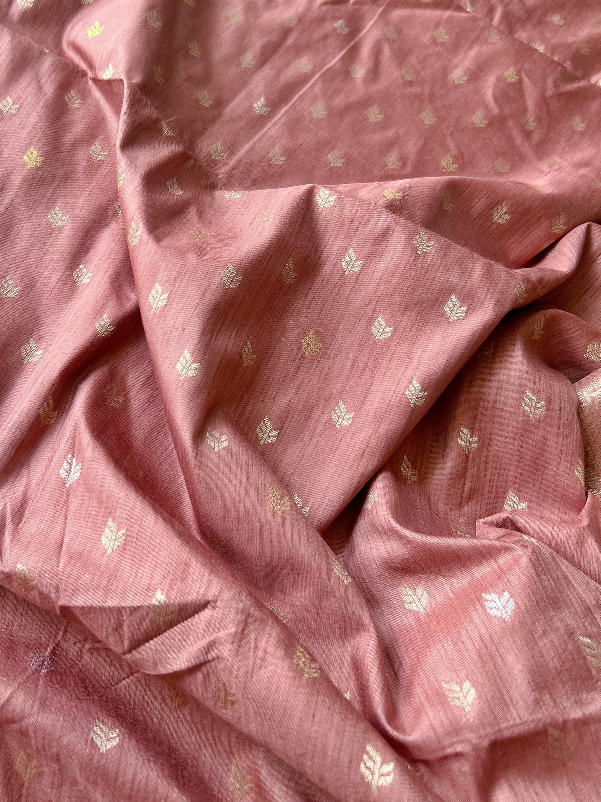 Malai Silk Saree - Peachy Coral