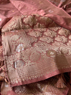 Malai Silk Saree - Peachy Coral