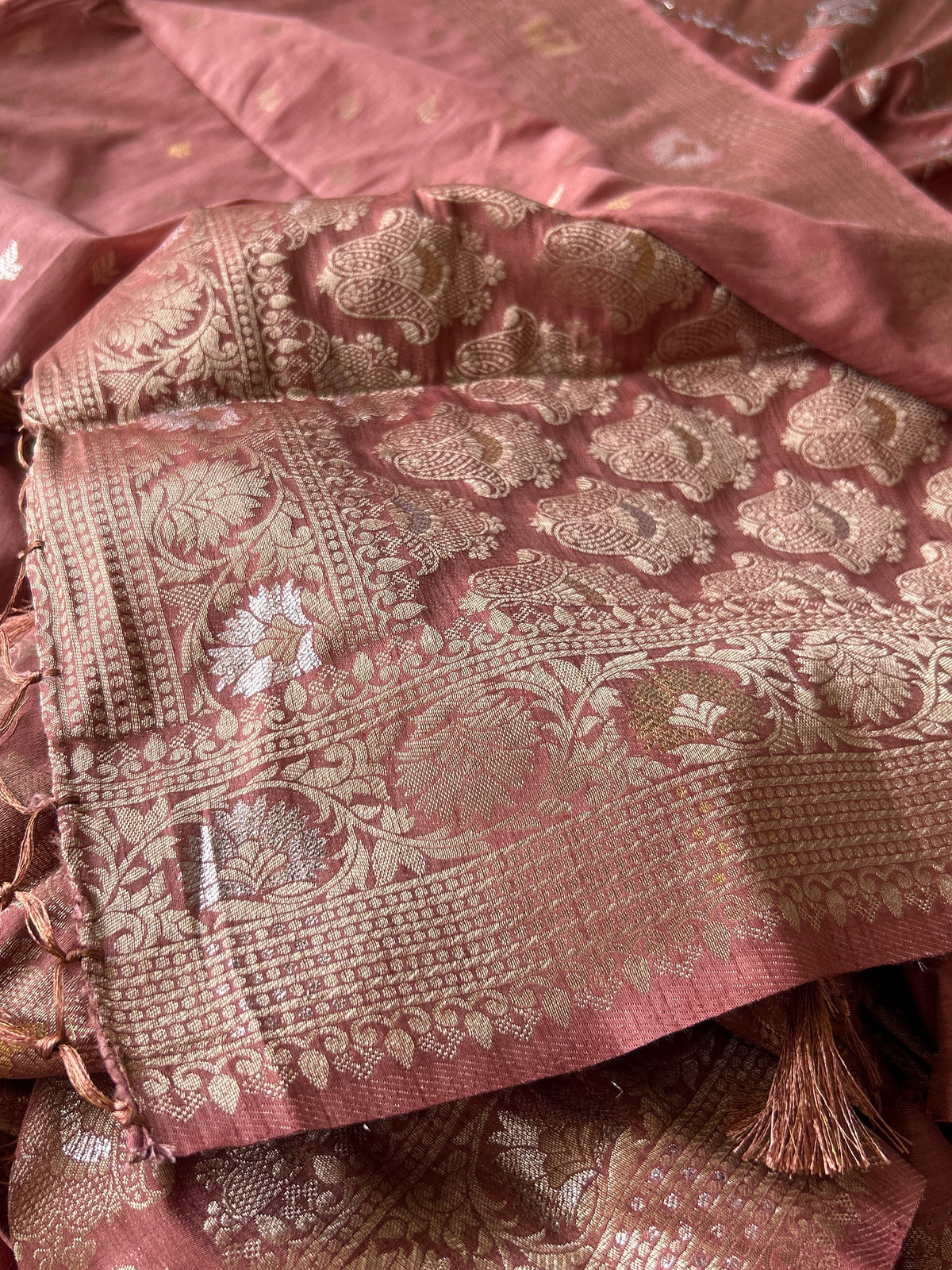 Malai Silk Saree - Peachy Coral