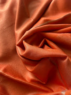 Handwoven Saree with Golden Lines - Orange