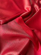 Handwoven Saree with Geometric Motifs - Red