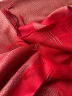 Handwoven Saree with Geometric Motifs - Red