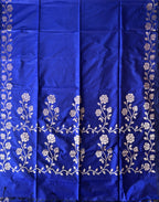 Rose Border Soft Silk Saree - Royal Blue