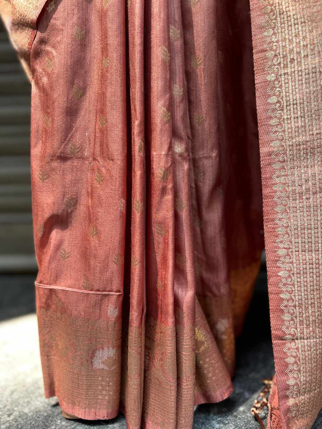 Big Border Soft Silk Saree - Wine