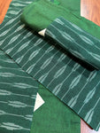 Table Mat & Table Runner Set - Green Ikat