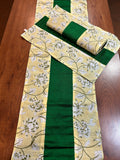 Table Mat & Table Runner Set - Yellow Floral + Green Khun