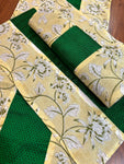 Table Mat & Table Runner Set - Yellow Floral + Green Khun