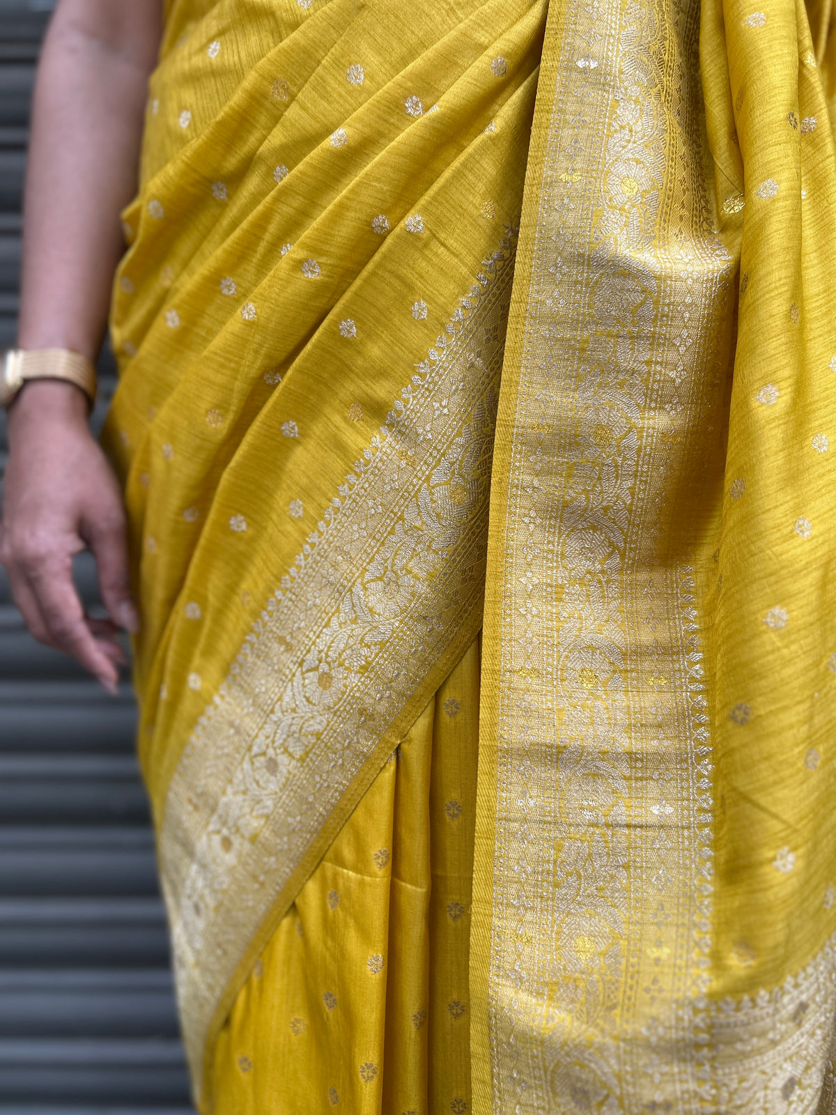 Malai Silk Saree - Yellow