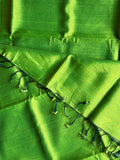 Mangalagiri Plain Cotton Silk Saree - Green