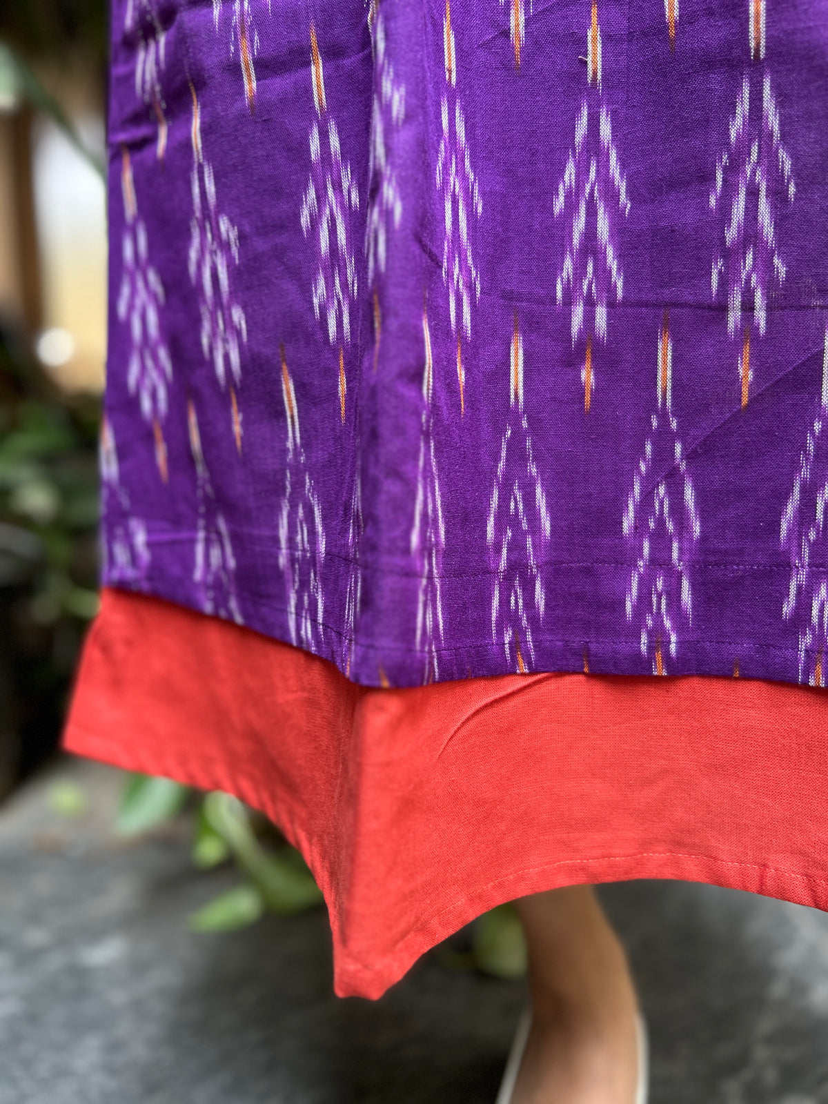 Woman's Casual Dress - Purple Ikat