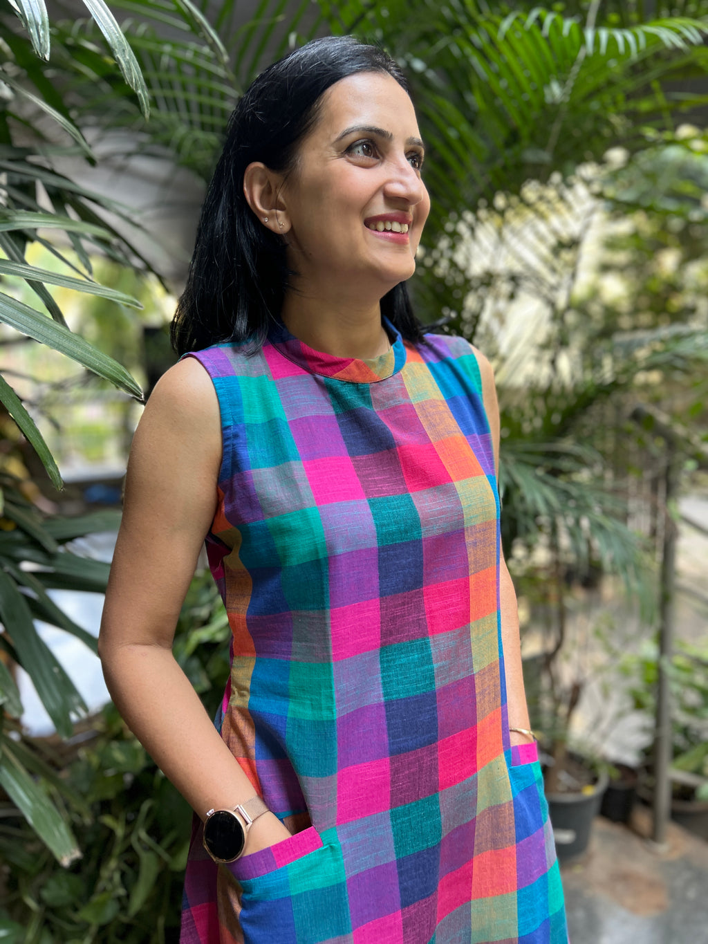 Woman's Casual Dress - Madras Checks