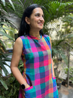 Woman's Casual Dress - Madras Checks