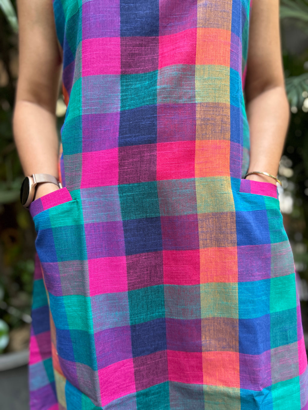 Woman's Casual Dress - Madras Checks