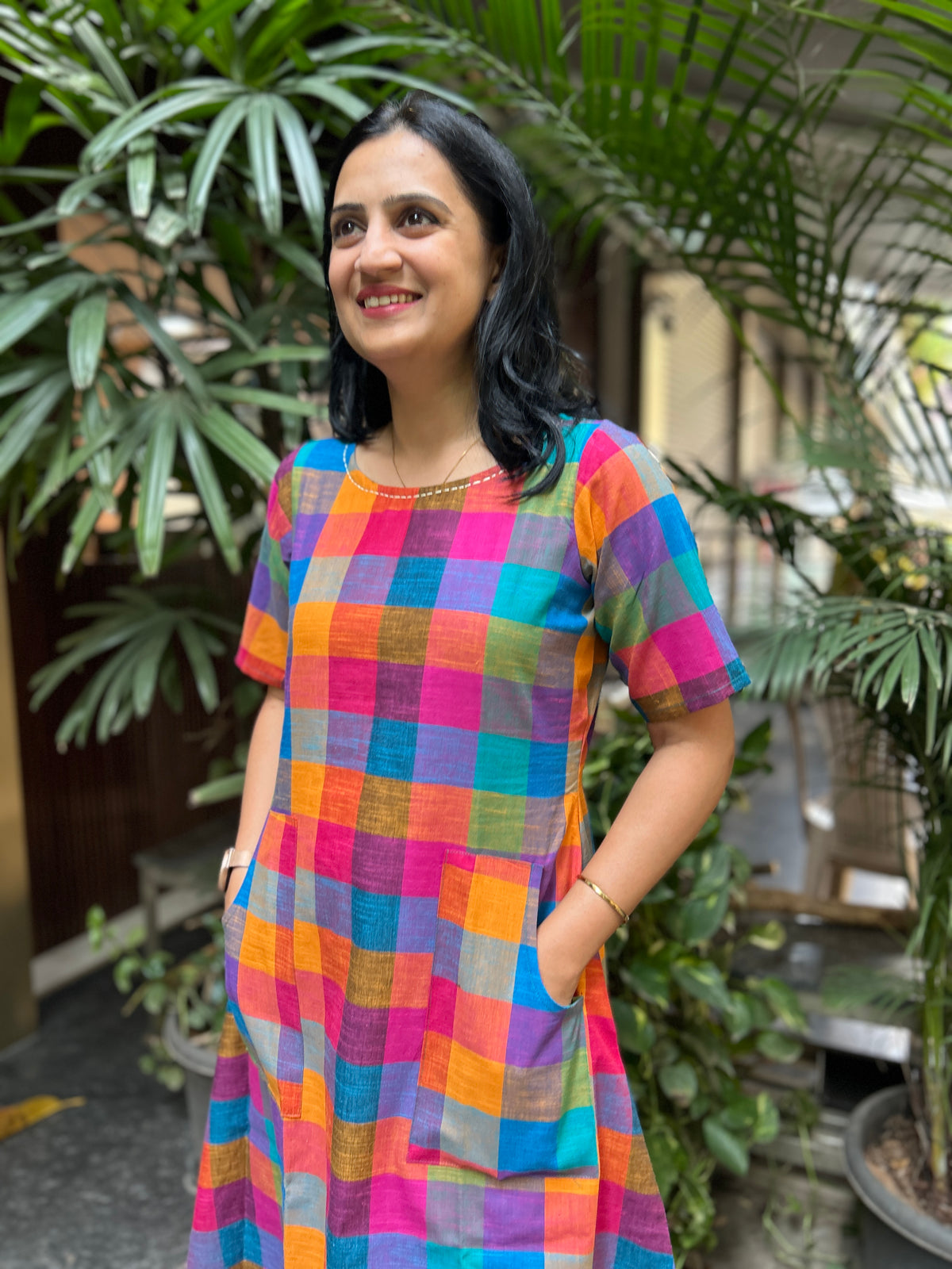 Woman's Casual Dress - Madras Checks