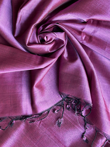 Mangalagiri Plain Cotton Silk Saree - Magenta