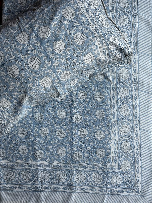 Heritage Superfine Double Bedsheet - Blue