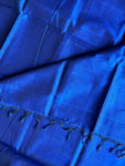 Mangalagiri Plain Cotton Silk Saree - Blue