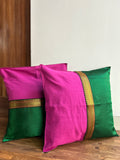 Khun Cushion Cover - Green + Pink