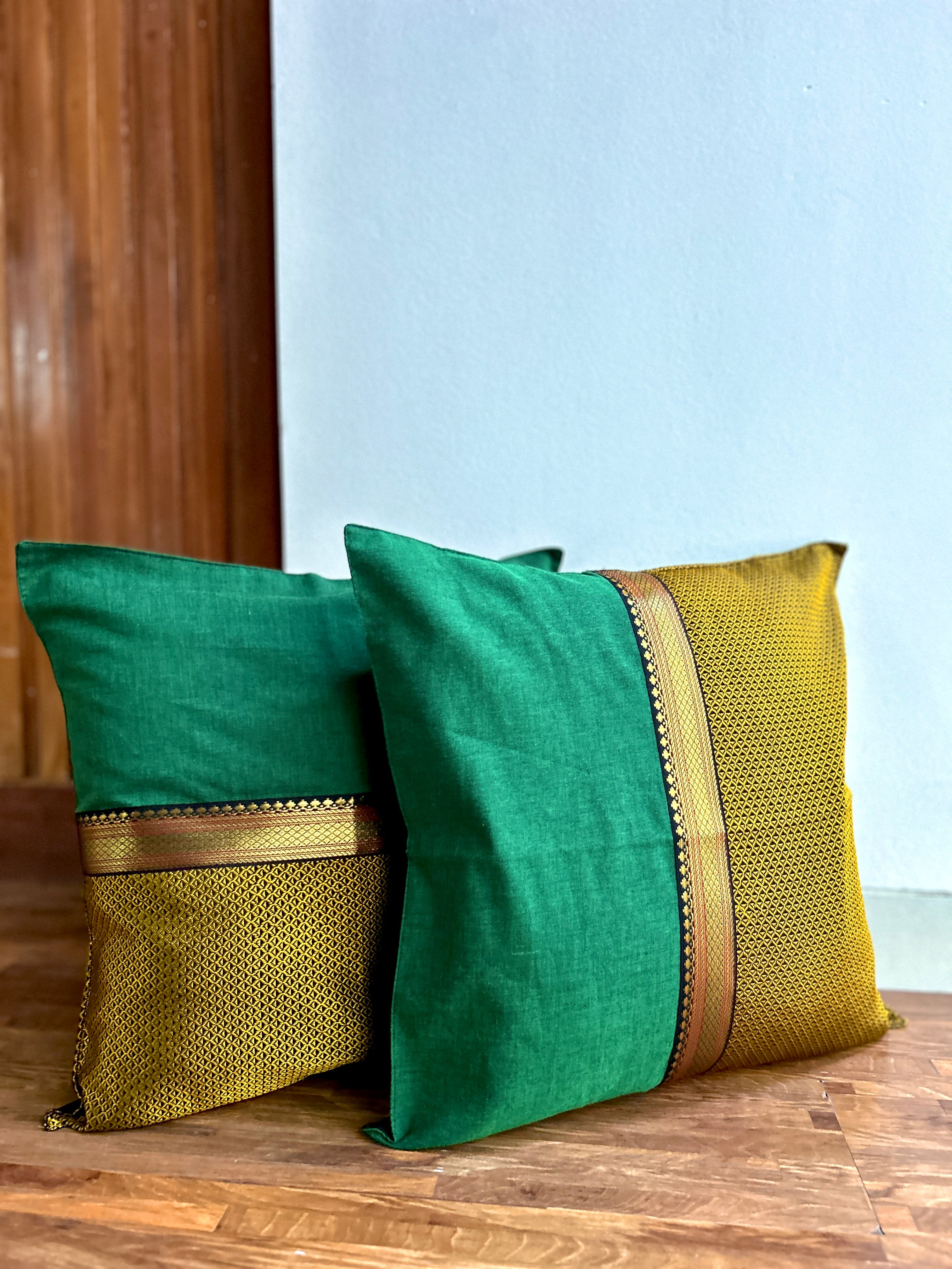 Khun Cushion Cover - Yellow + Green