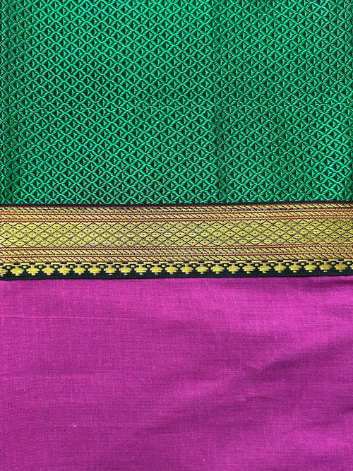 1 Piece Festive Cushion Cover - Green khun + Pink