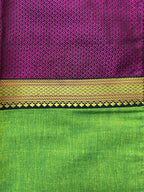 Festive Cushion Cover  - Pink khun + Green