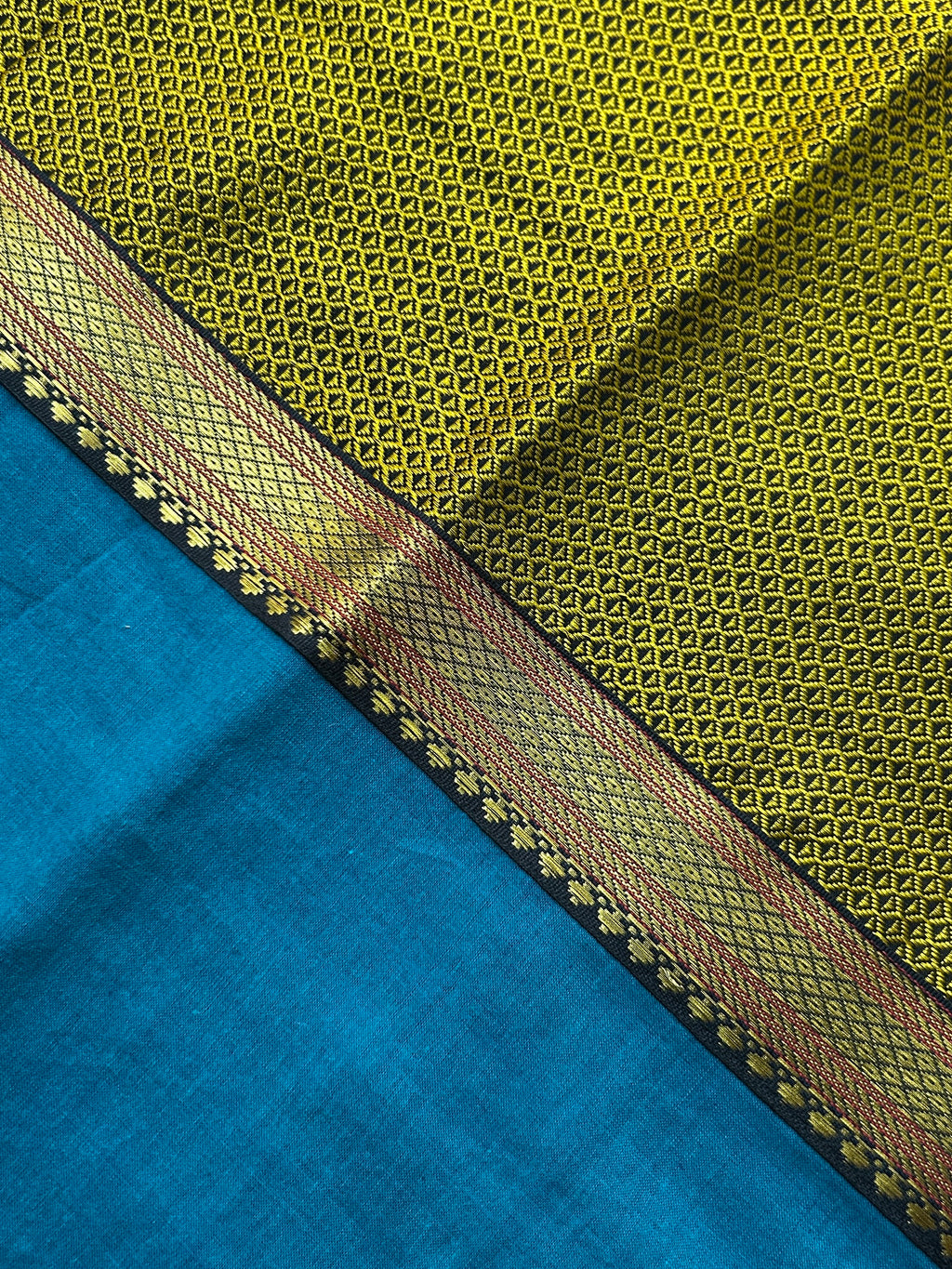 Khun Cushion Cover - Blue + Yellow Khun