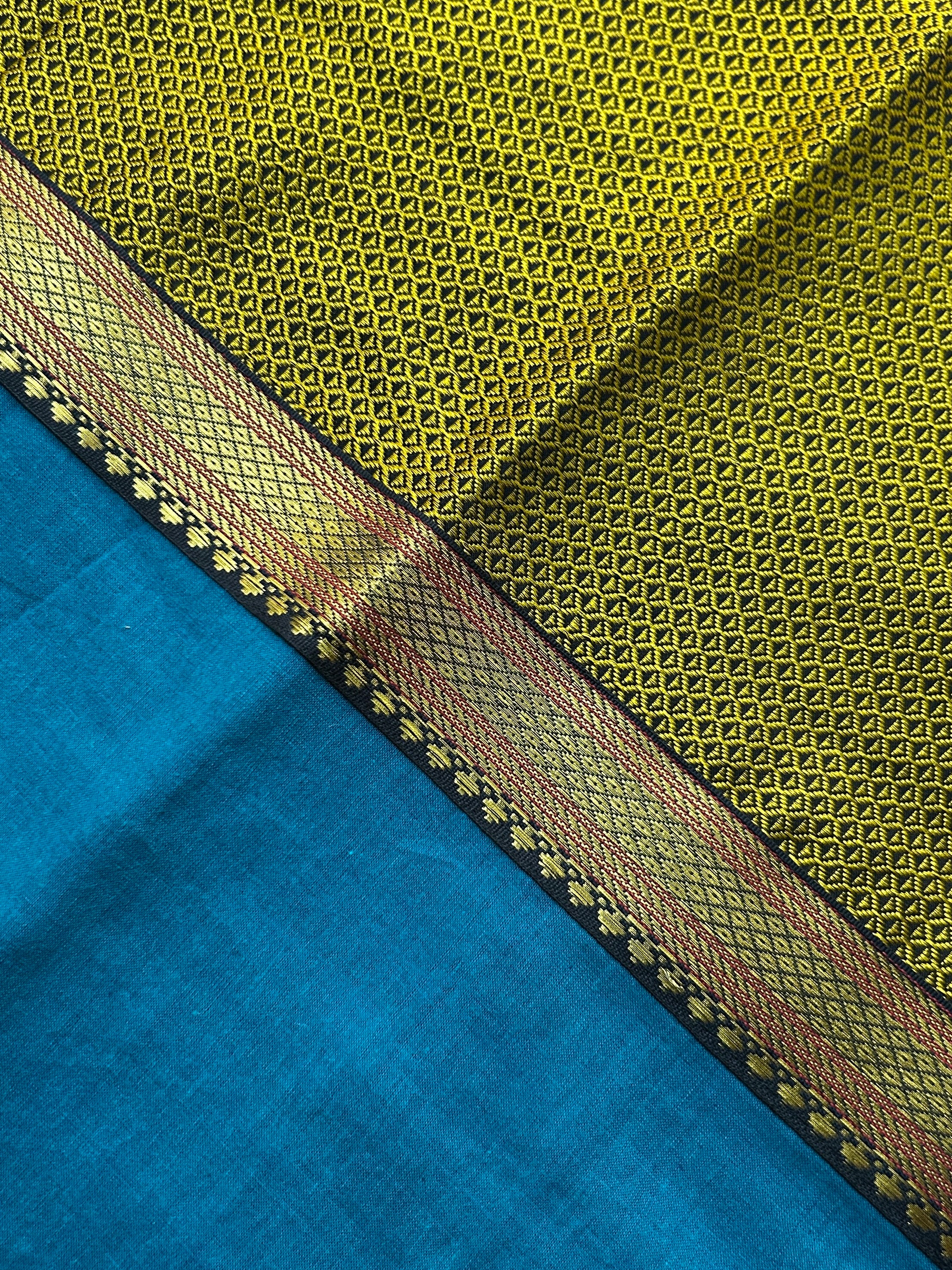 Khun Cushion Cover - Blue + Yellow Khun