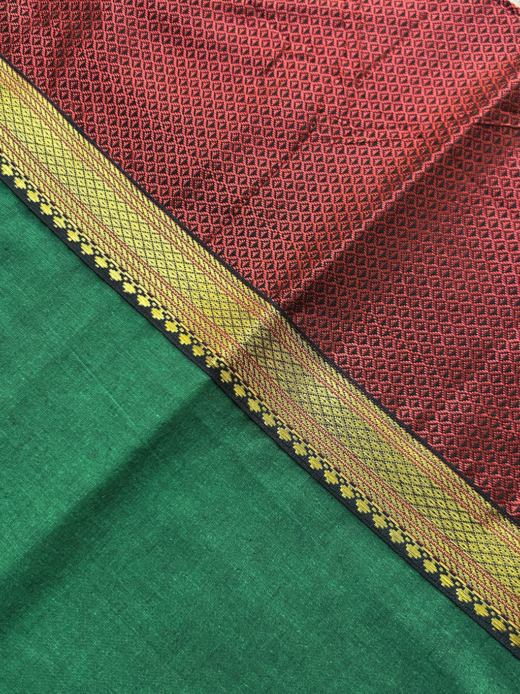 Khun Cushion Cover - Maroon + Green