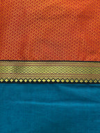 Festive Cushion Cover  - Orange Khun + Blue