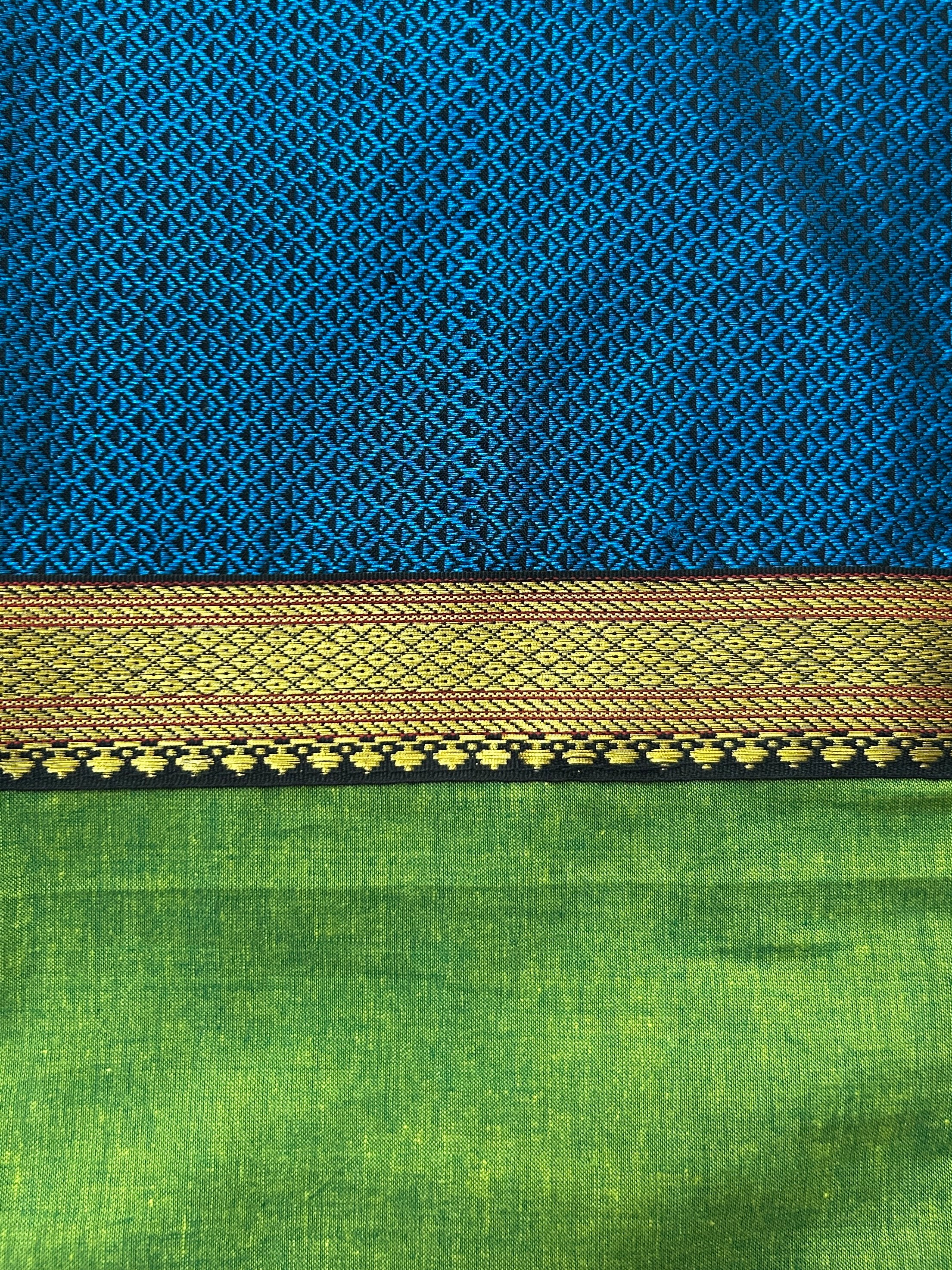 Khun Cushion Cover -  Blue + Green