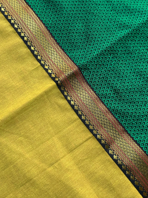 1 Piece Festive Cushion Cover - Green Khun + Yellow