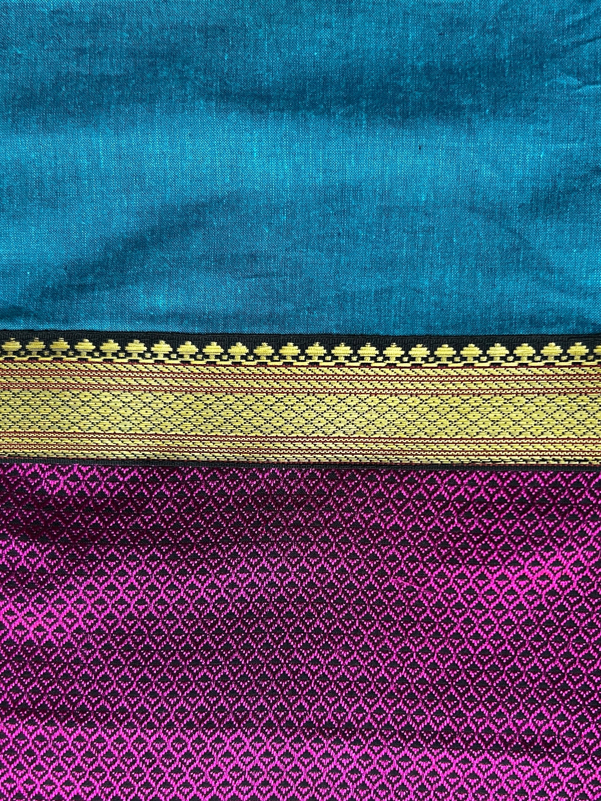 Khun Cushion Cover - Blue & Pink