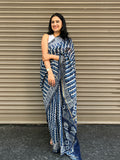 Chanderi Silk saree - Indigo