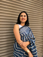 Chanderi Silk saree - Indigo