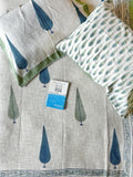 Heritage Block Printed Double Bedspreads - Green