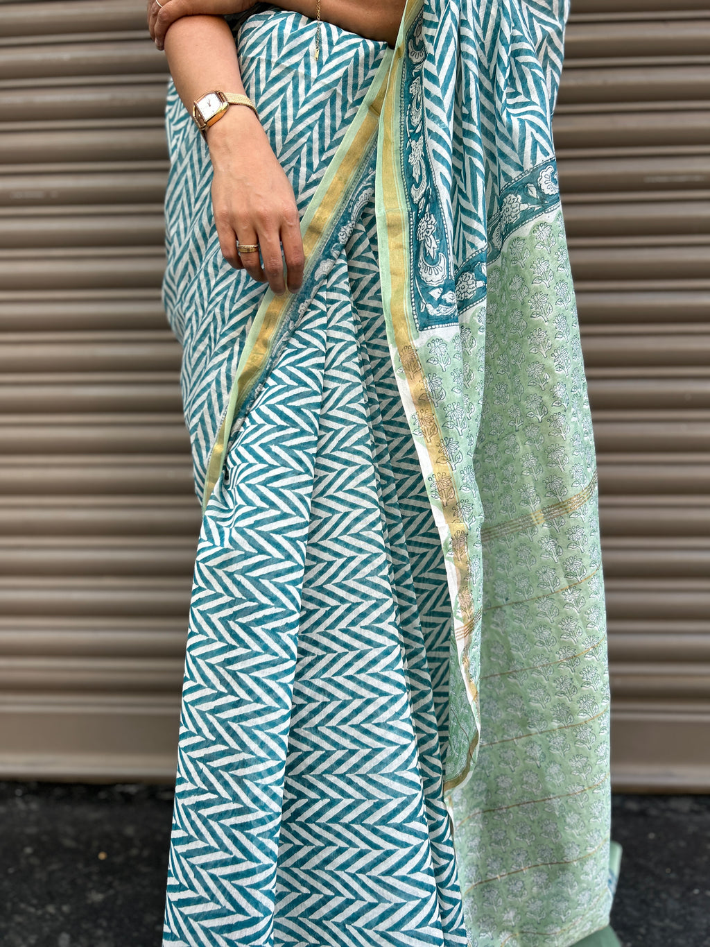Chanderi Silk saree - Light Blue