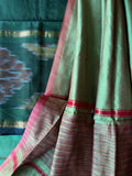 Pattu Silk Ikat Suit Set - Green