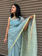 Chanderi Silk saree - Light Blue