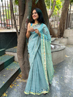 Chanderi Silk saree - Light Blue