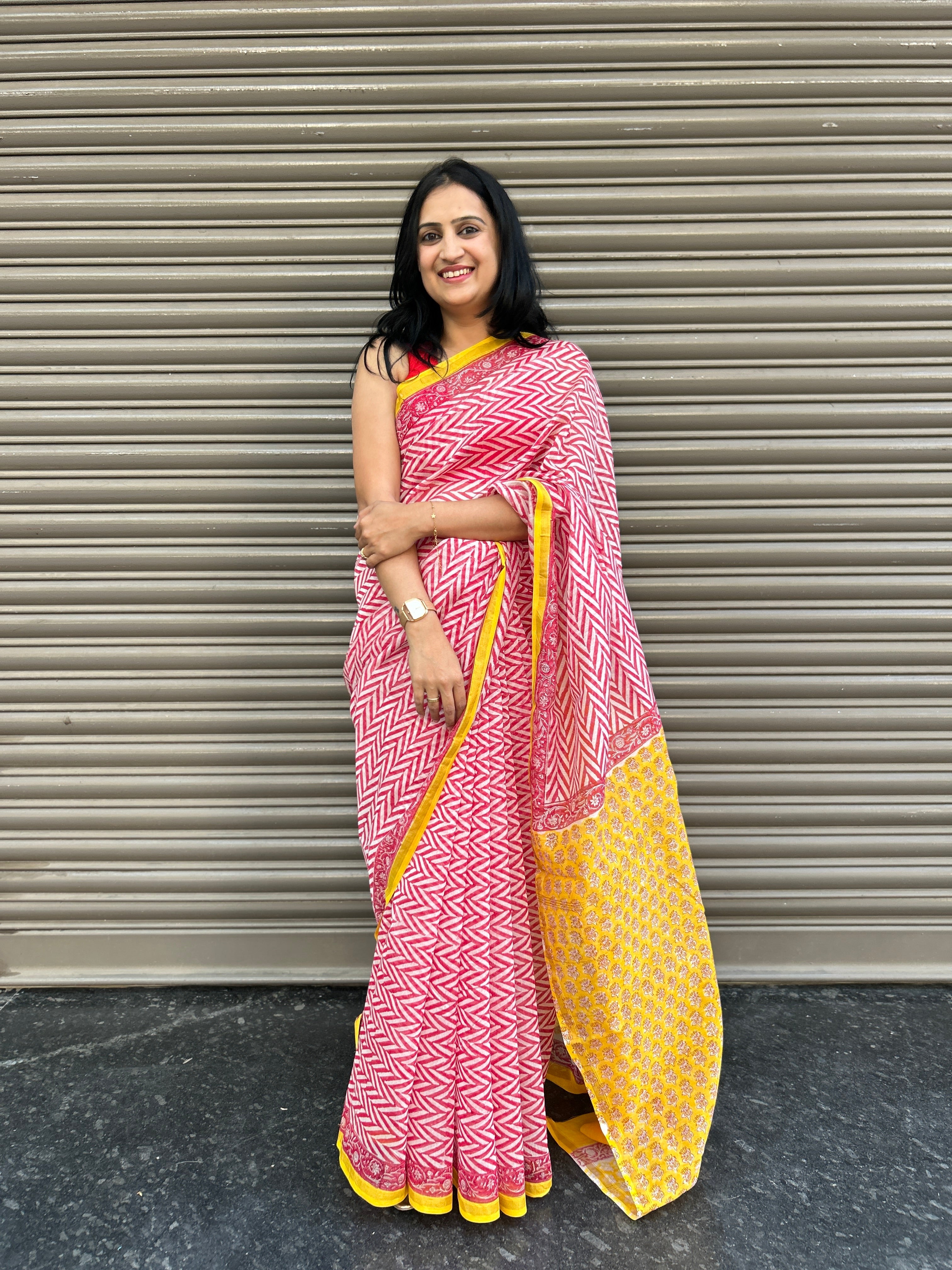 Chanderi Silk saree - Red